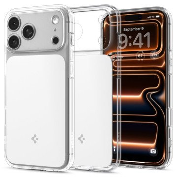 Spigen Ultra Hybrid "T" MagSafe Case for iPhone 17 Pro Max - Clear and White