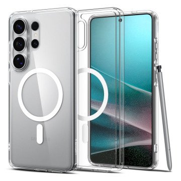 Spigen Ultra Hybrid Mag MagSafe Case for Samsung Galaxy S26 Ultra - Clear and White