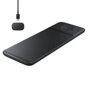 Samsung Trio EP-P6300TBEGEU 3in1 inductive charger for phone / Galaxy Watch / Buds - black + mains charger + cable Samsung Trio EP-P6300TBEGEU 3in1 inductive charger for phone / Galaxy Watch / Buds - black + mains charger + cable