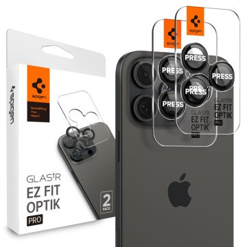 Spigen Glas.tR EZ Fit Optik Camera Protector for iPhone 14 Pro / Pro Max / 15 Pro / Pro Max / 16 Pro / Pro Max 17 Pro / 17 Pro Max - Black 2 pcs. Spigen Glas.tR EZ Fit Optik Camera Protector for iPhone 14 Pro / Pro Max / 15 Pro / Pro Max / 16 Pro / Pro Max 17 Pro / 17 Pro Max - Black 2 pcs.