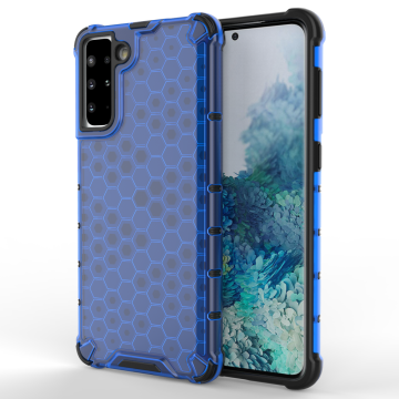 Honeycomb Case armor cover with TPU Bumper for Samsung Galaxy S21+ 5G (S21 Plus 5G) blue Honeycomb Case armor cover with TPU Bumper for Samsung Galaxy S21+ 5G (S21 Plus 5G) blue