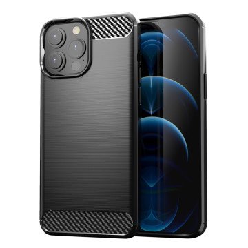 Carbon Case Flexible Cover TPU Case for iPhone 13 Pro Max black Carbon Case Flexible Cover TPU Case for iPhone 13 Pro Max black