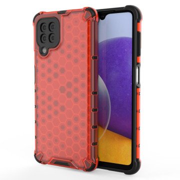 Honeycomb Case armor cover with TPU Bumper for Samsung Galaxy A22 4G red Honeycomb Case armor cover with TPU Bumper for Samsung Galaxy A22 4G red