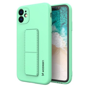 Wozinsky Kickstand Case silicone case with stand for Samsung Galaxy A22 4G mint