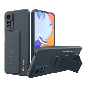 Wozinsky Kickstand Case silicone case with stand Xiaomi Redmi Note 11 Pro navy blue