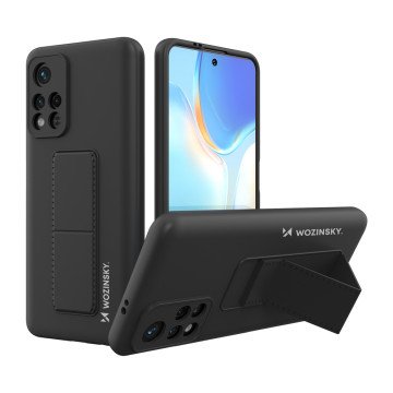 Wozinsky Kickstand Case silicone case with kickstand case for Xiaomi Redmi Note 11S / Note 11 black