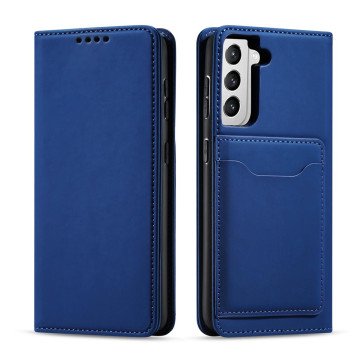 Magnet Card Case Case for Samsung Galaxy S22 + (S22 Plus) Pouch Wallet Card Holder Blue