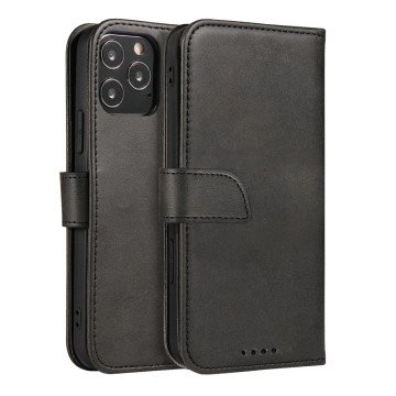 Magnet Case elegant case case cover with a flap and stand function for Motorola Moto E32 black