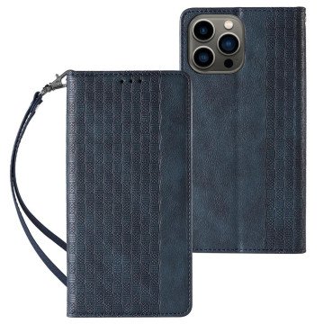 Magnet Strap Case Case for iPhone 14 Flip Wallet Mini Lanyard Stand Blue Magnet Strap Case Case for iPhone 14 Flip Wallet Mini Lanyard Stand Blue