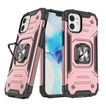 Wozinsky Ring Armor iPhone 14 case armored cover magnetic holder ring gold