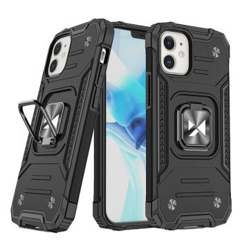 Wozinsky Ring Armor iPhone 14 Plus Hybrid Armored Case + Magnetic Holder Black