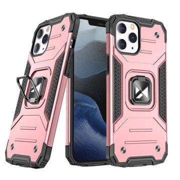 Wozinsky Ring Armor iPhone 14 Pro Max Armored Case Magnetic Holder Ring Gold