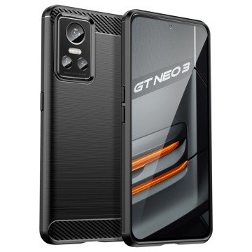 Carbon Case case for Realme GT Neo 3 flexible silicone carbon cover black Carbon Case case for Realme GT Neo 3 flexible silicone carbon cover black