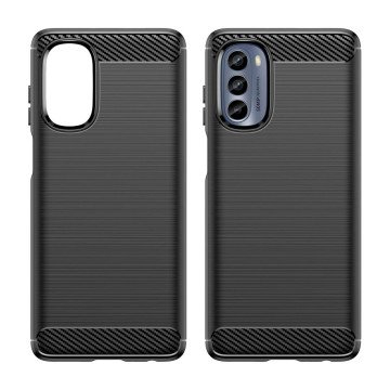 Carbon Case for Motorola Moto G62 5G flexible silicone carbon cover black Carbon Case for Motorola Moto G62 5G flexible silicone carbon cover black