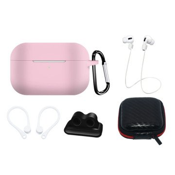 Silicone Case Set for AirPods Pro 2 / AirPods Pro 1 + Case / Ear Hook / Neck Strap / Watch Strap Holder / Carabiner - pink Silicone Case Set for AirPods Pro 2 / AirPods Pro 1 + Case / Ear Hook / Neck Strap / Watch Strap Holder / Carabiner - pink