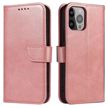 Wallet Case with Stand for iPhone 15 Pro Magnet Case - Pink Wallet Case with Stand for iPhone 15 Pro Magnet Case - Pink