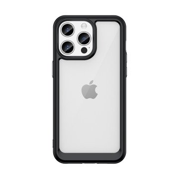 iPhone 15 Pro Outer Space reinforced case with a flexible frame - black iPhone 15 Pro Outer Space reinforced case with a flexible frame - black