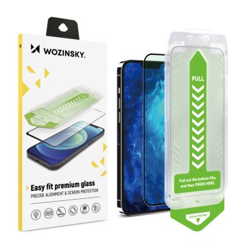 9H tempered glass with mounting frame for iPhone 14 Pro Max Wozinsky Premium Glass - black 9H tempered glass with mounting frame for iPhone 14 Pro Max Wozinsky Premium Glass - black