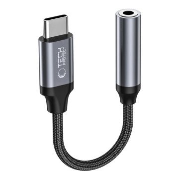 Tech-Protect UltraBoost USB-C / 3.5mm mini jack adapter - black Tech-Protect UltraBoost USB-C / 3.5mm mini jack adapter - black