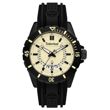 MAN WATCH TIMBERLAND  15578JSB-14P (MEDFORD 46MM BEIGE 3H DATE BLACK SILICON)