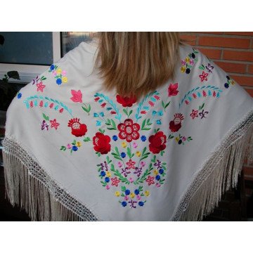 WOMAN SHAWL  FLAMENCO PGM3933 140 CM
